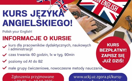BEZPŁATNE KURSY JĘZYKA ANGIELSKIEGO DLA PRACOWNIKÓW UZ