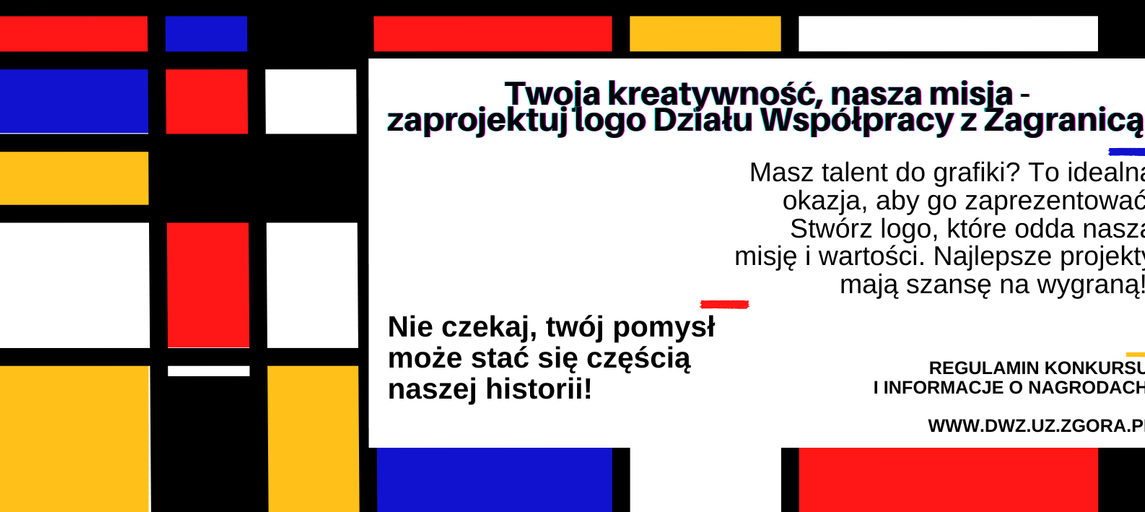 Konkurs „Twoja kreatywność, nasza misja -  zaprojektuj logo Działu Współpracy z Zagranicą!”