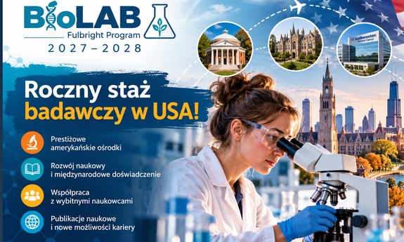 Ruszył nabór do Programu BioLAB 2027–2028 – roczny staż badawczy w USA!